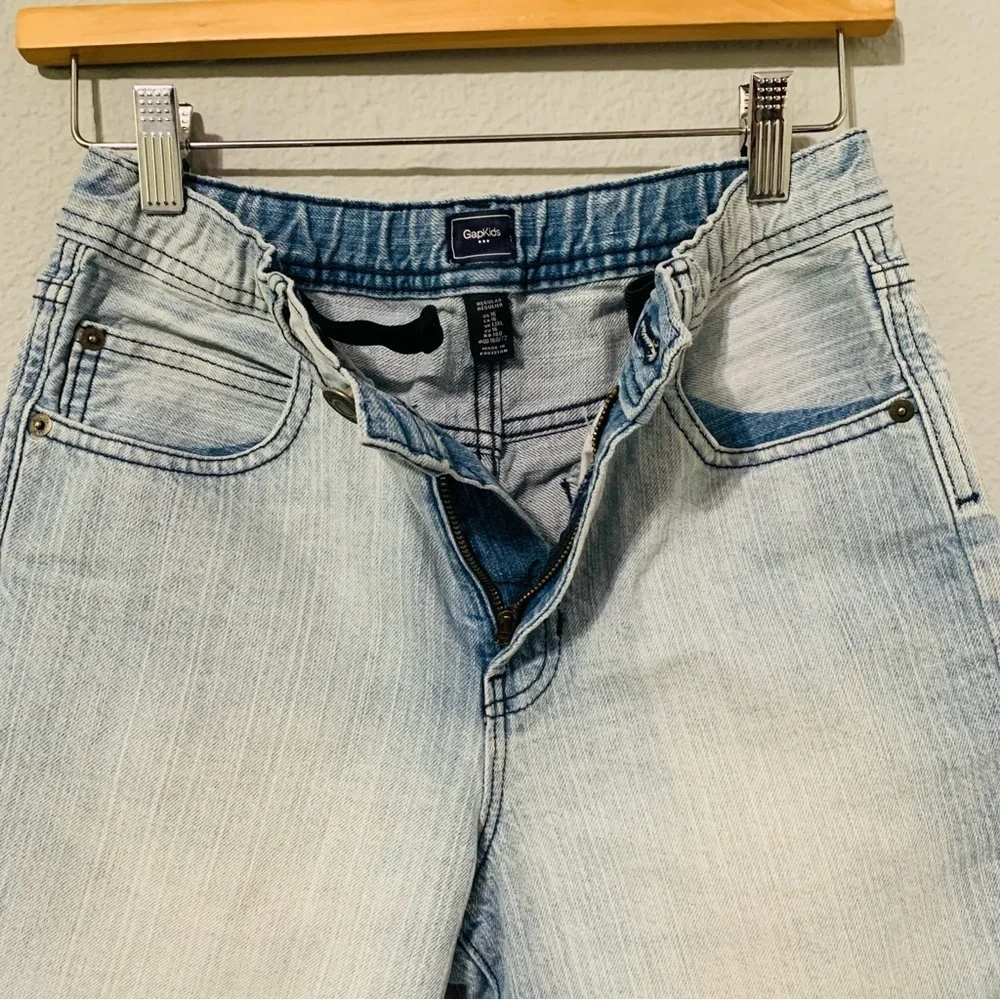 Gapkids Big Boy Light‎ Blue Long Denim Shorts Size 16 Five Pockets